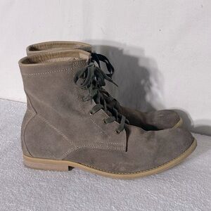 Urge Greige Suede Lace Up Ankle Boots 42